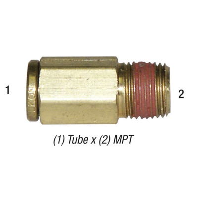 Male Connector, 1/4in Tube x 1/4in MPT, Brass, 20-055
