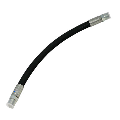 Single-Braid Hose Assembly with (2) 3/8in Wire-Braid Swage Fittings, 3/8in x 1ft, Black