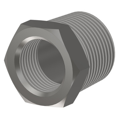 Hex Reducer Bushing, 1in MPT x 3/4in FPT, Steel Zinc Coated, 5406-16-12, 001387