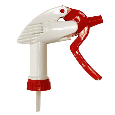 Spray Bottle Jumbo Trigger, 9-1/4in Dip Tube, Standard 28/400mm Neck, White and Red, Tolco, 110330