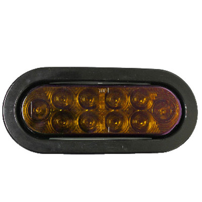 10 LED Oval Light with 3-Pin Quick Plug Wire, 6-1/2in, Amber