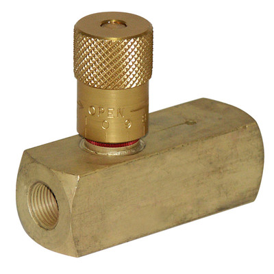 Flow Control Needle Valve, 1/4in FPT, 6GPM, Brass Body, Deltrol EF20B