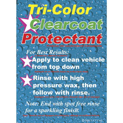 Sign, Instructional Clearcoat Protectant, 18in W x 24in H