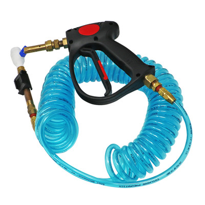 Foaming Bug Prep Gun Assembly, Straight Tube 3/8in x 1/4in MPT x 30ft L Coiled Hose