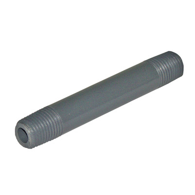 Nipple, 1/4in MPT x 4-1/2in L, PVC SCH80, Gray
