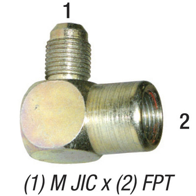 Elbow, 1/2in Male JIC x 1/2in FPT, Steel Zinc Coated, 2502-8-8