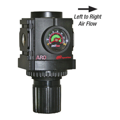 Air Regulator with Gauge, 3/8in FPT, 250PSI, 2000 Series, ARO R37341-600