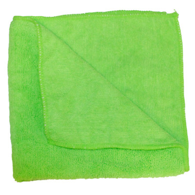 Microfiber Towels, 16-1/4in x 16-1/4in, Bag of 24, Lime Green