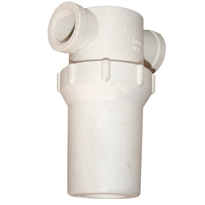 In-Line Strainer Assembly, Inlet/Outlet 1/2in FPT, 40 Mesh Steel Screen, White, RVF88NE4CN