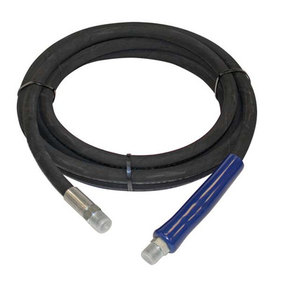 Single-Braid Hose Assembly with (2) 3/8in Wire-Braid Swage Fittings, 3/8in x 10ft, Black