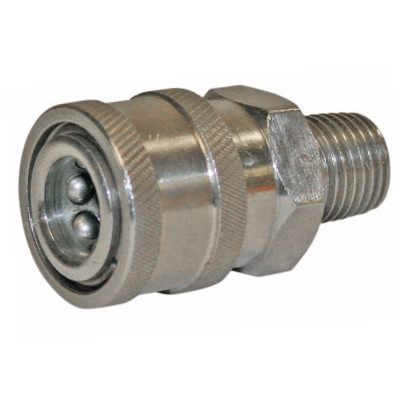 Quick-Disconnect Socket, 3/8in MPT, 6300PSI, Stainless Steel