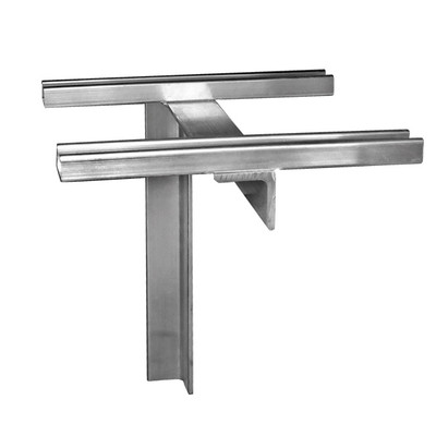 L Bracket, 4in PVC Wall to Equipment, 2-Line, Wall Angle 18in L x 16in H, Unistrut 16in L x 13/16in H