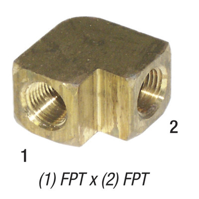 90° Elbow, 3/8in FPT x 3/8in FPT, Brass, 28-003