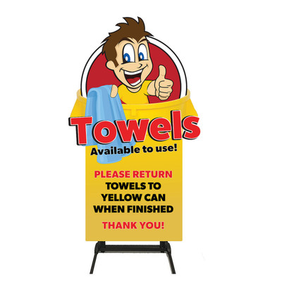 Die Cut Free Towel Sign, Mr. Foamer