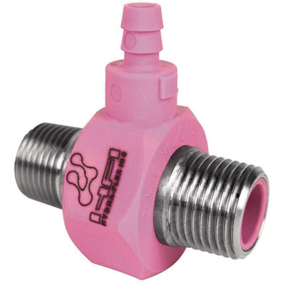 Single Barb Injector, 3/8in NPT x 3/8in NPT, 3.75GPM, Pink, Stainless Steel, 118106