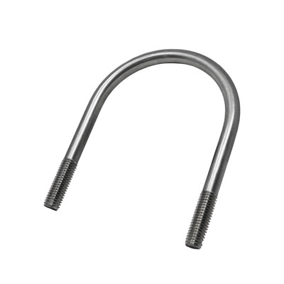 U-Bolt, 1/2-13in x 4 x 5-1/2in RD, 1-1/2in Thread, Stainless Steel, 600190