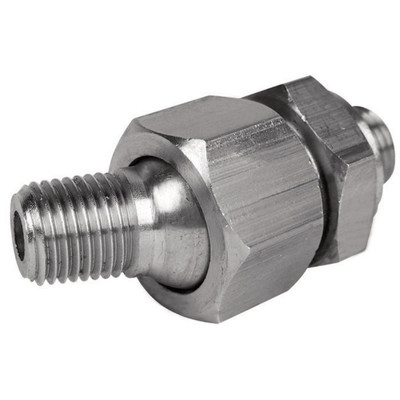 Adapter, Knuckle Ball Joint, 1/4in NPT x 1/4in BSP, Stainless Steel, 1001755