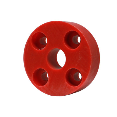 Bearing, 4-Bolt Flange, 1in Hole Dia. UHMW Bushing, Red, 530001