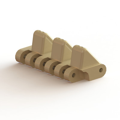 Car Pusher, 6 Hinge, CSB Heavy Duty, Polyoxymethylene NL, Tan, 75-00360