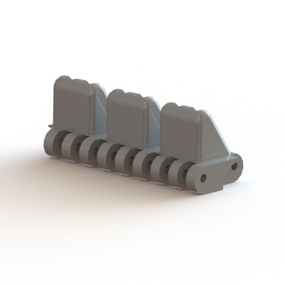 Car Pusher, 9 Hinge, ACB Standard Duty, Polyoxymethylene NL, Gray, 75-00307