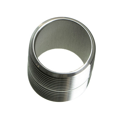 Close Pipe Nipple, 1in, Stainless Steel