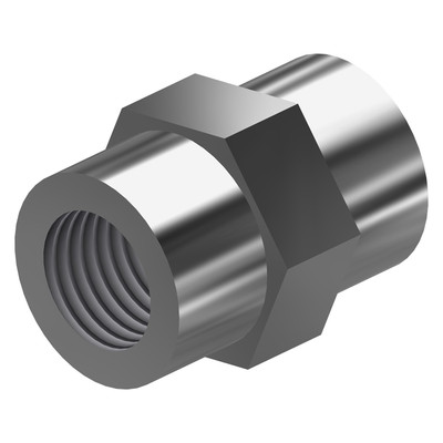 Hex Coupling, Plated Steel, 1/4NPT, 001195