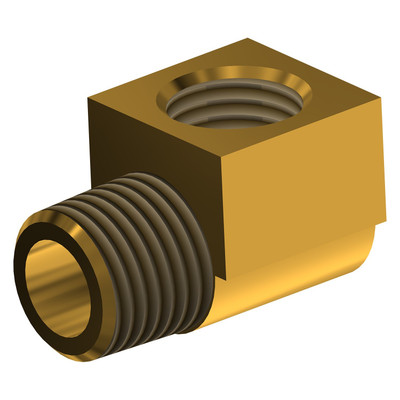 90° Street Elbow, 1/4in NPT, Brass, 001460