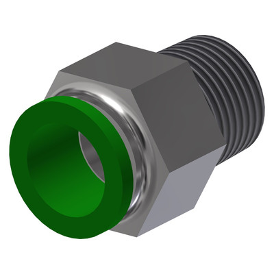 Pushlock Connector, 1/2in x 3/8in NPT, Brass, 001276