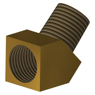 45° Street Elbow, 3/8in NPT, Brass, 001658
