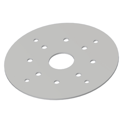 Top Brush Plate End, 83in Hub, Aluminum, 383012