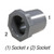Reducer Bushing, 3/4in SLP Socket x 1/2in SLP Socket, PVC SCH80, Gray