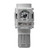 Air Regulator with Gauge, 1/4in FPT Right to Left, SMC AR20K-N02E-RZ-B