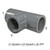 Tee, 1in SLP Socket x 1in SLP Socket x 1in FPT, PVC SCH80, Gray