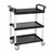 3-Shelf Utility Cart, 32in L x 16in W x 38in H, 350lbs Weight Capacity, Black