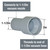 Vacuum Cuff Rigid, 1-1/2in I.D. Smooth Nozzle Adapter x 1-1/2in I.D. Threaded, Gray
