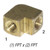 90° Elbow, 3/8in FPT x 3/8in FPT, Brass, 28-003