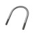 U-Bolt, 1/2-13in x 4 x 5-1/2in RD, 1-1/2in Thread, Stainless Steel, 600190