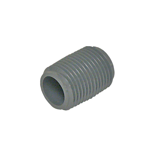 Close Pipe Nipple, 1-1/2in x Close MPT, PVC SCH80, Gray