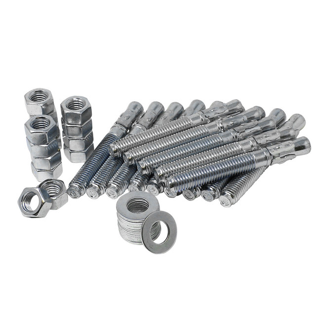 Anchor Kit for SF68 Wrap and Double Jog, 5/8 x 5in, Carbon Steel Zinc-Plated