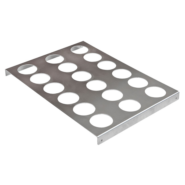 18 Bottle Holder Plate for Utility Cart 20003042, 18in L x 25-1/2 W, 3-1/2in Hole Dia. Black