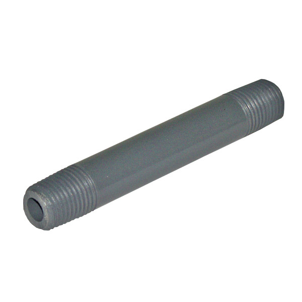 Nipple, 1/4in MPT x 2in L, PVC SCH80, Gray