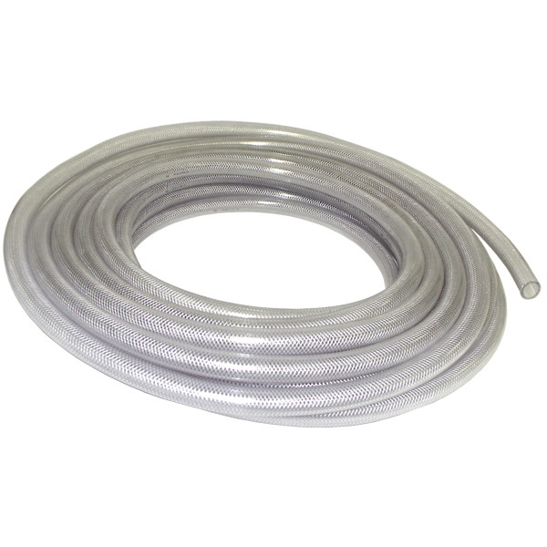 Clear Braided Hose 19/32in O.D. x 3/8in I.D. Roll of 100ft
