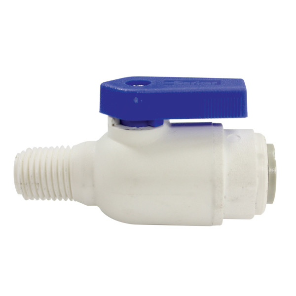 Ball Valve Straight, 3/8in Tube x 1/4in MPT, Parflex Propylene