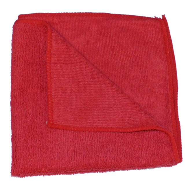 Microfiber Towels, 16-1/4in x 16-1/4in, Case of 288, Red