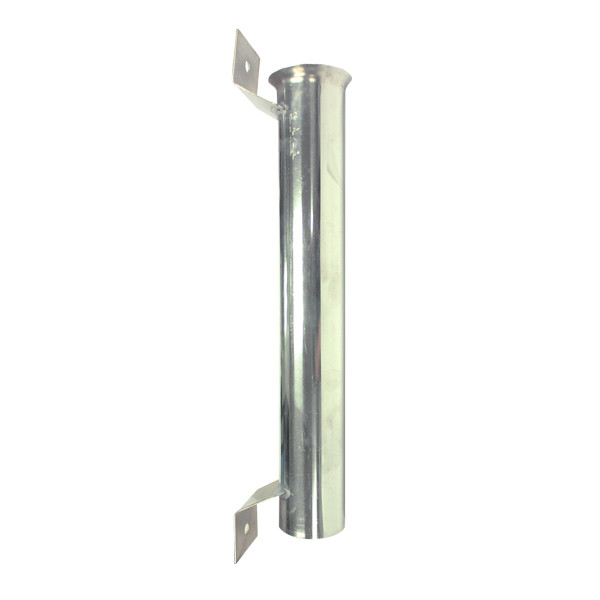 Rigid Wall Wand Holder with Flared End 2-1/4in Dia. x 17in L, Wall Brackets Ridged Mount with 2 Brackets Stainless Steel
