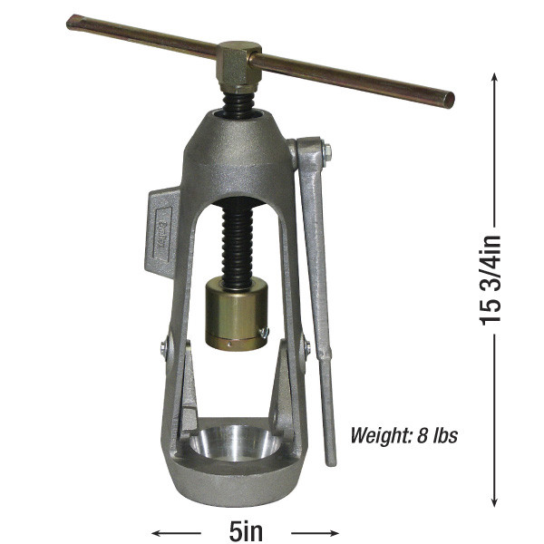 Portable Hand Operated Swaging Tool, 5in W x 15-3/4in H, Aluminum Frame