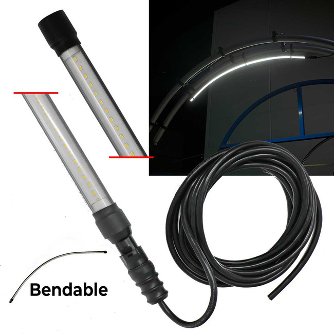 8ft Bendable Boom Light with Cable, White