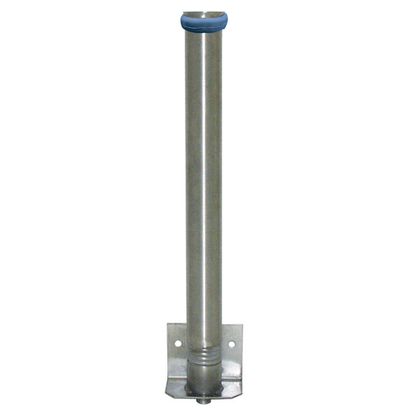 Flexible Spring Wand Holder with Flared End 2-1/4in Dia. x 26in L, Wall Mount with 2 Hole Bracket Plate Stainless Steel