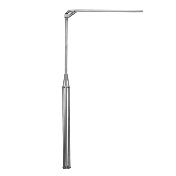 Floor Mount Post and Boom, 360° 5ft, Stainless Steel, 2in Connection, 9ft 10in H