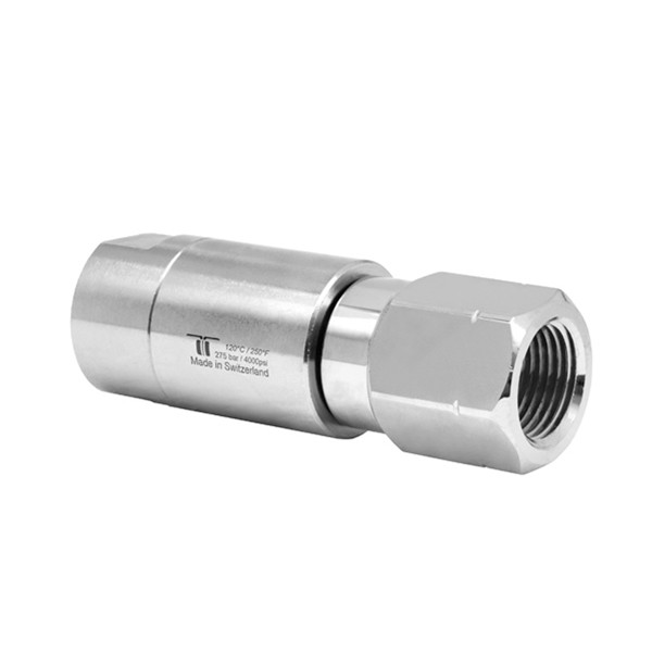 Mosmatic In-Line Swivel, 3/8in FPT x 3/8in FPT, 2.6in L, 4000PSI, 10.5GPM, 30RPM, 250°F, Stainless Steel, DGS Series 30.654, 001663